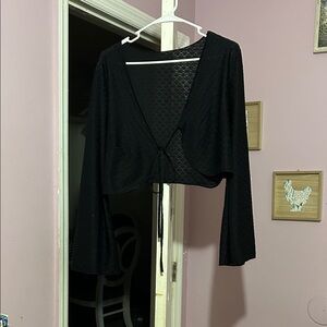 SHEIN Black Tie-Front Cardigan
